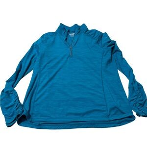 Kirkland Signature Teal Quarter-Zip Pullover